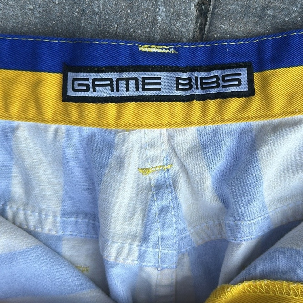 Game Bibs Blue Gold Cotton Mini Skirt Women 8 Collegiate Athletic Sports - Picture 7 of 10